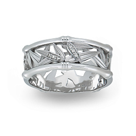 Кольцо из белого золота с бриллиантами