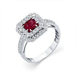 Кольцо из белого золота с рубинами 0,468 ct