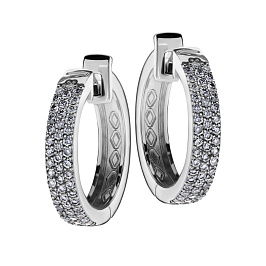 Серьги из белого золота с бриллиантами