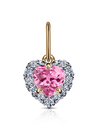 Подвеска из розового золота с фианитами