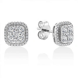 Серьги пусеты с бриллиантами
