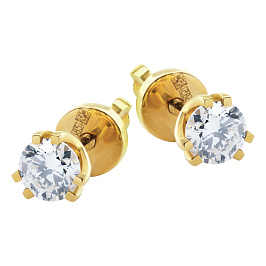 Серьги DANAYA  из желтого золота с бриллиантами 0,6 ct