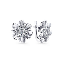 Серьги из белого золота с бриллиантами