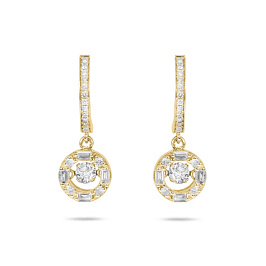 Серьги из желтого золота с бриллиантами 0,2 ct