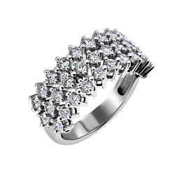 Кольцо из белого золота с бриллиантами