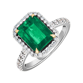 Кольцо из золота с изумрудом 3,11 ct