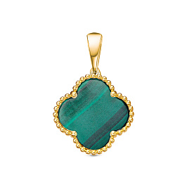 Подвеска из желтого золота с малахитом 2,532 ct
