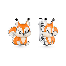 Серьги из белого серебра