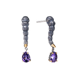 Серьги из серебра с аметистом