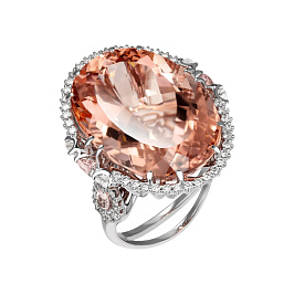 Кольцо из белого золота с морганитами 35,97 ct