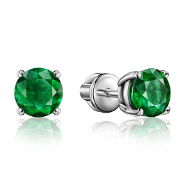 Серьги из белого золота с изумрудами 2,41 ct
