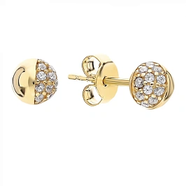 Серьги пусеты из желтого золота