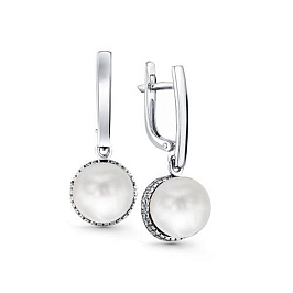 Серьги из белого золота с жемчугом