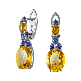 Серьги из желтого золота с цитринами 8,85 ct