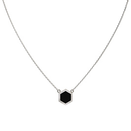 Колье из белого золота с ониксом 0,85 ct