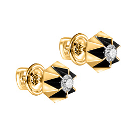 Серьги из желтого золота с бриллиантами 0,36 ct