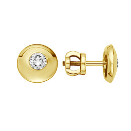 Серьги из желтого золота с бриллиантами 0,24 ct