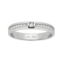 Кольцо из белого золота с бриллиантом 0,019 ct