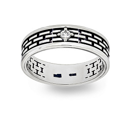 Кольцо из белого золота с бриллиантом 0,054 ct