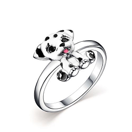 Кольцо из белого серебра