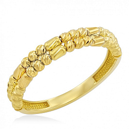 Кольцо с шариками из желтого золота