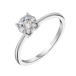 Кольцо из белого золота с бриллиантами 0,11 ct