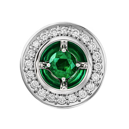 Подвеска из белого золота с изумрудом 0,22 ct