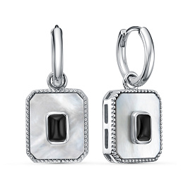 Серьги из серебра с ониксом