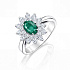 Кольцо из белого золота с изумрудом 1,04 ct