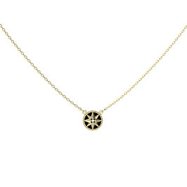 Колье из желтого золота с бриллиантом 0,004 ct