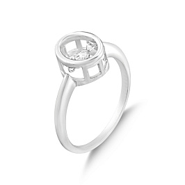 Кольцо из белого золота с бриллиантом 0,15 ct