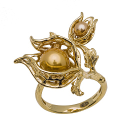 Кольцо из желтого серебра