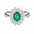 Кольцо из белого золота с изумрудом 1,04 ct