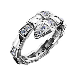 Кольцо из белого золота с фианитом