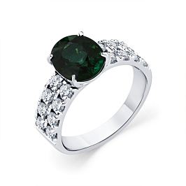 Кольцо из белого золота с турмалином 1,69 ct