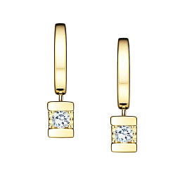 Серьги из желтого золота с бриллиантами 0,34 ct
