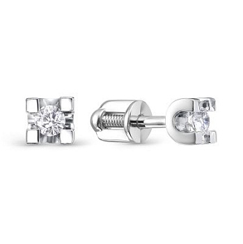 Серьги из белого золота с бриллиантами 0,113 ct