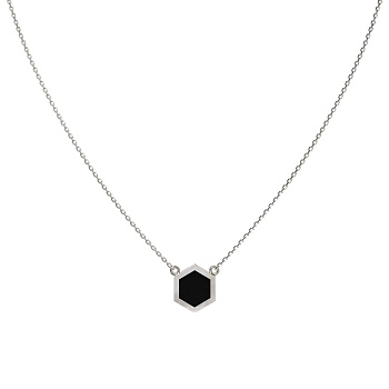 Колье из белого золота с ониксом 0,85 ct
